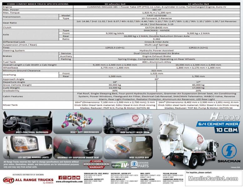 Shacman Heavy Duty Truck H3000 8x4 Mixer Tr Manual 2019 - image 13